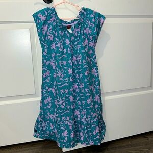 Tea Collection Green Dress With Lavender Floral Design 8 EUC